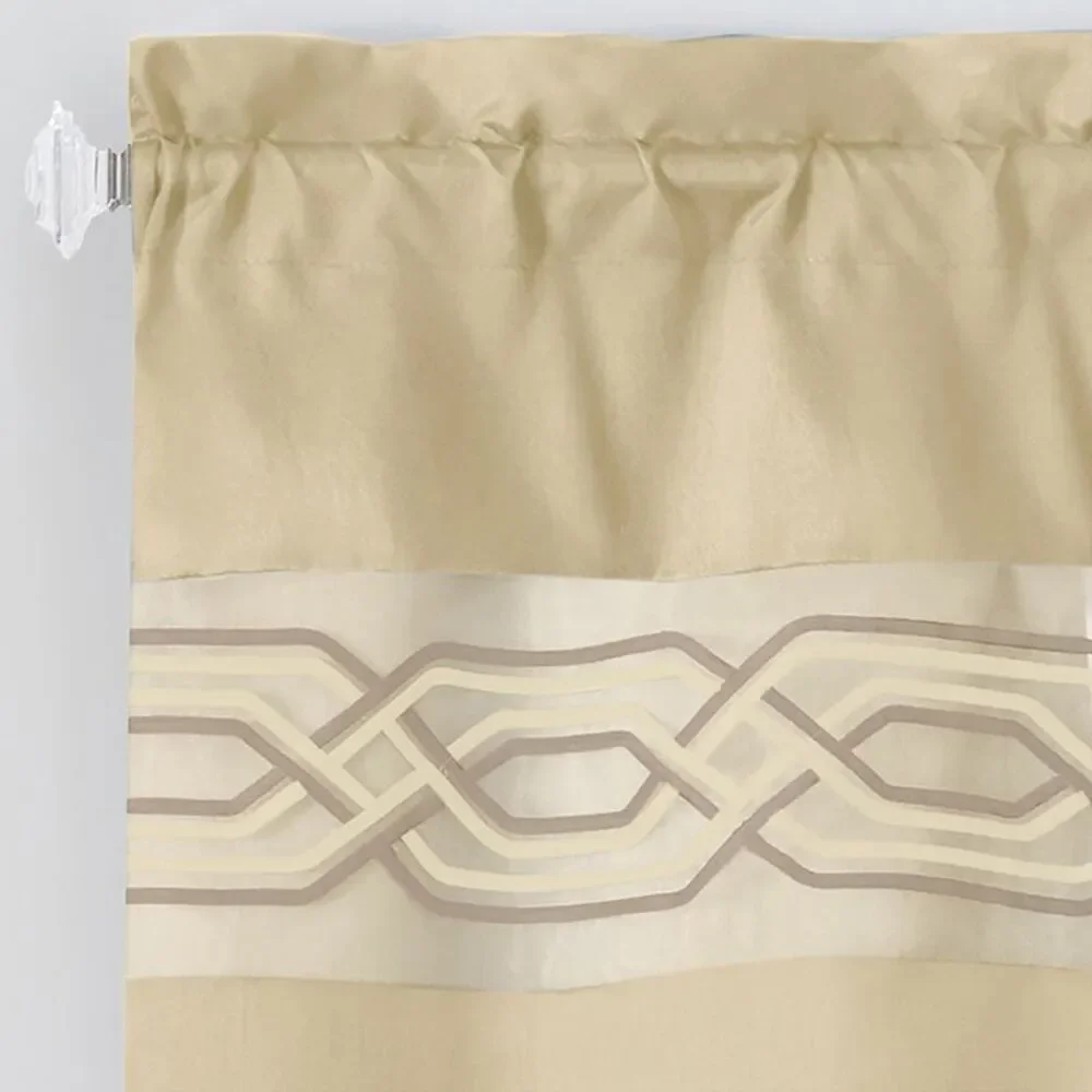 Achim Home Furnishing: Paige Two-Tone Embroidered Window Curtain Set, Tan, 55